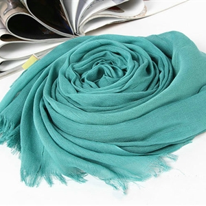 Unique Solid Scarf Shawls Women Winter Warm Cotton Panties 190*60CM - Blue