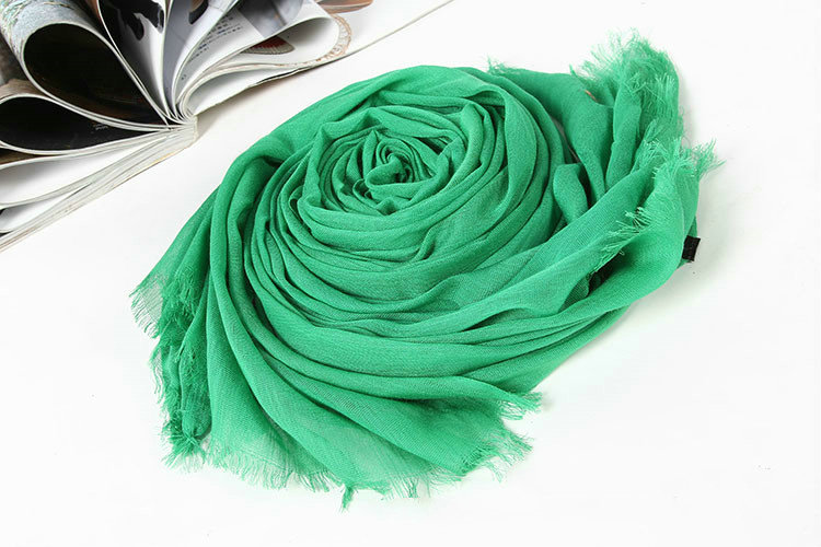Unique Solid Scarf Shawls Women Winter Warm Cotton Panties 190*60CM - Green