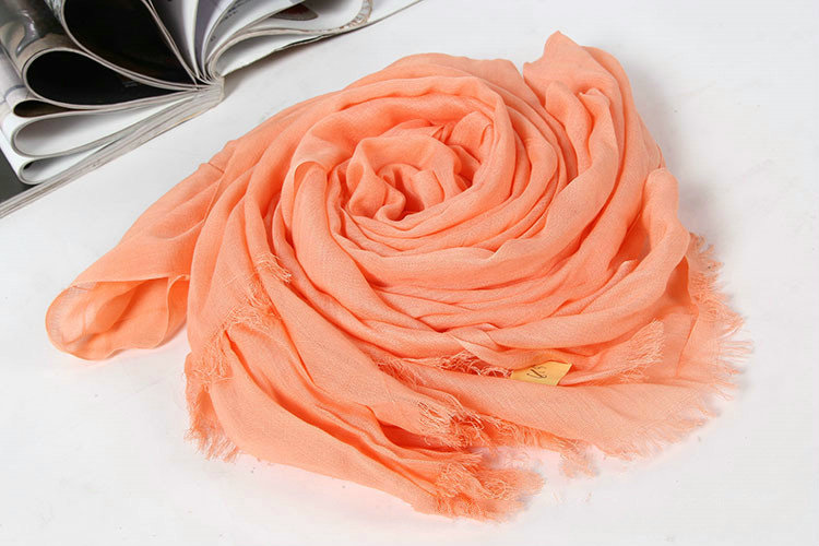 Unique Solid Scarf Shawls Women Winter Warm Cotton Panties 190*60CM - Orange