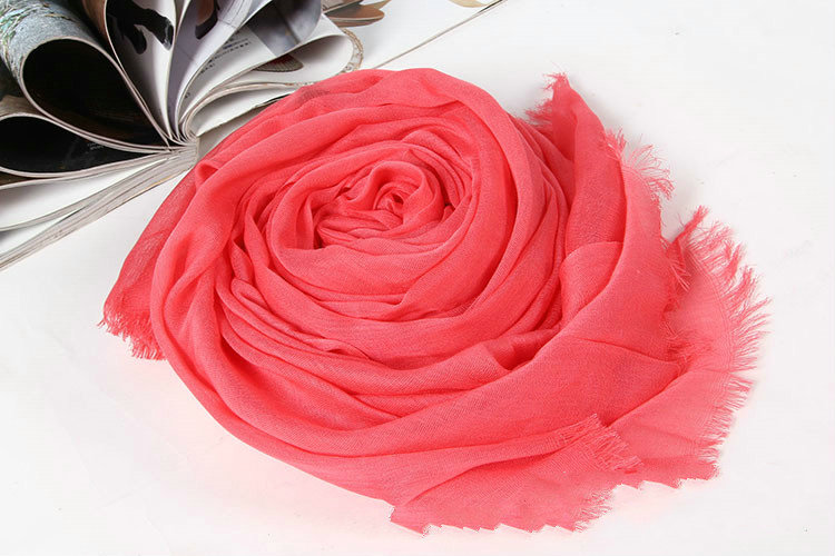 Unique Solid Scarf Shawls Women Winter Warm Cotton Panties 190*60CM - Pink