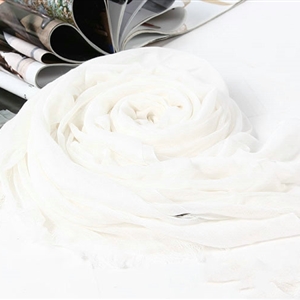 Unique Solid Scarf Shawls Women Winter Warm Cotton Panties 190*60CM - White