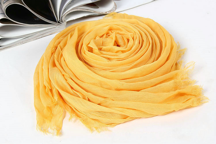 Unique Solid Scarf Shawls Women Winter Warm Cotton Panties 190*60CM - Yellow