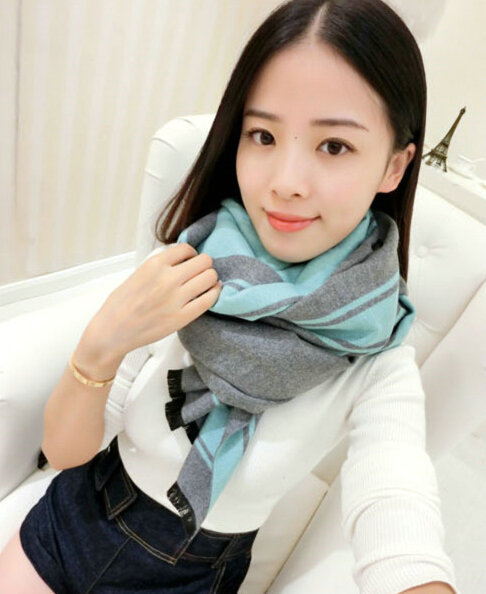 Unique Unisex Scarf Shawl Winter Warm Cashmere Solid Panties 190*60CM - Grey