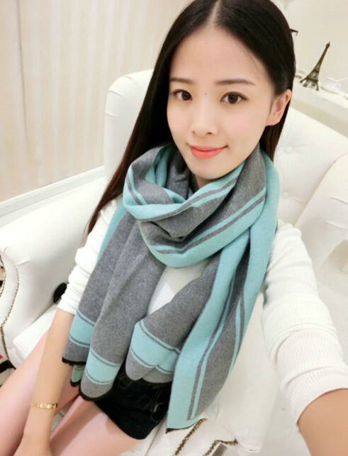 Unique Unisex Scarf Shawl Winter Warm Cashmere Solid Panties 190*60CM - Grey