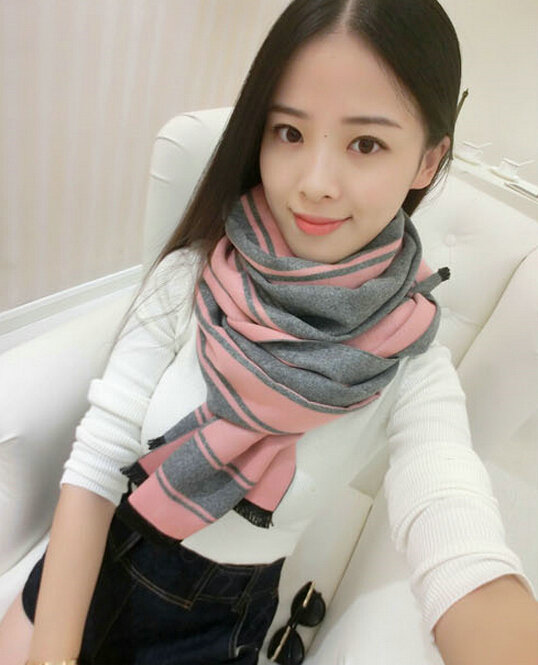 Unique Unisex Scarf Shawl Winter Warm Cashmere Solid Panties 190*60CM - Pink