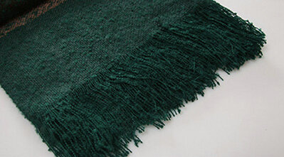 Unique Women Tassels Scarf Shawl Winter Warm Cashmere Striped Panties 215*65CM - Green