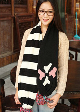 Unisex Scarf Shawls Women Warm Cashmere Solid Scarves 160*23CM - Black
