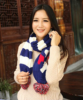 Unisex Scarf Shawls Women Warm Cashmere Solid Scarves 160*23CM - Blue