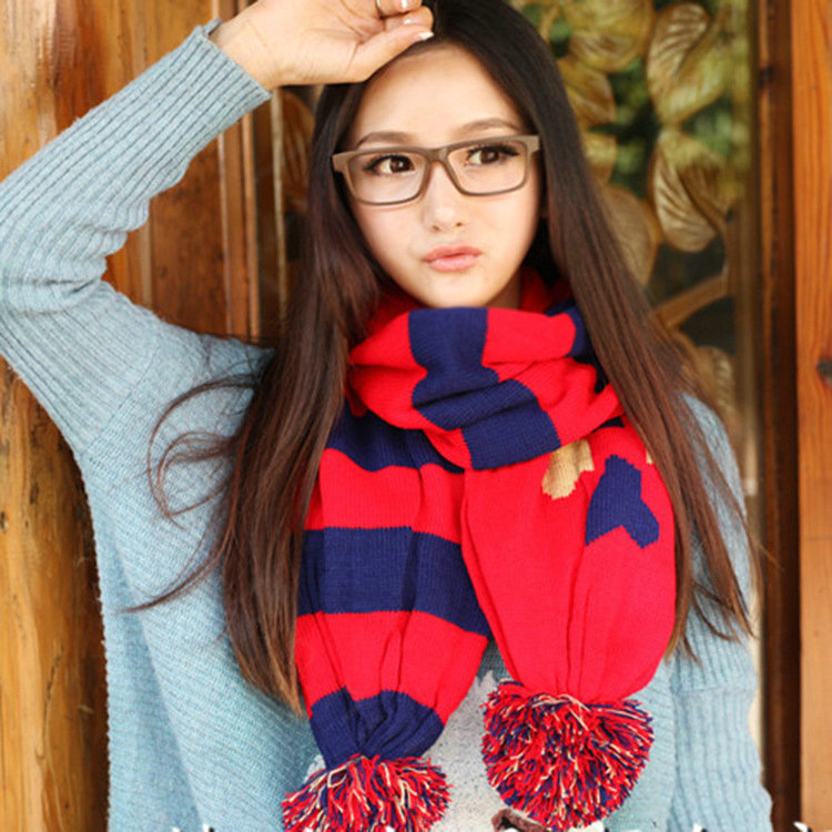 Unisex Scarf Shawls Women Warm Cashmere Solid Scarves 160*23CM - Red