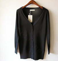 Autumn Winter Cardigans Solid Knitted Cardigan Sweater Slim Female All-Match Size - Black