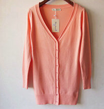 Autumn Winter Cardigans Solid Knitted Cardigan Sweater Slim Female All-Match Size - Orange