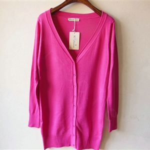 Autumn Winter Cardigans Solid Knitted Cardigan Sweater Slim Female All-Match Size - Rose