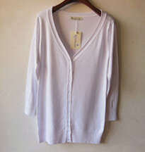 Autumn Winter Cardigans Solid Knitted Cardigan Sweater Slim Female All-Match Size - White