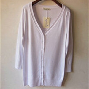 Autumn Winter Cardigans Solid Knitted Cardigan Sweater Slim Female All-Match Size - White