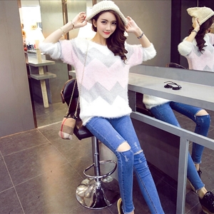 Fashion Sweater Female Sweet Temperament Women Plush Warm - Pink