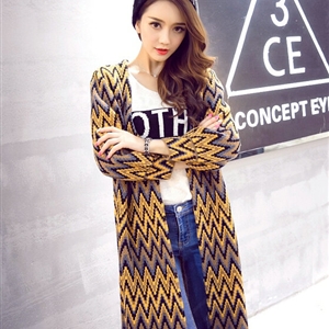 Female Cardigan Sweater Winter Coat Color Loose Thick Tassel Thin - Yellow