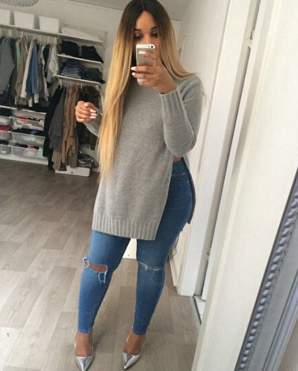 Long Sleeved Women Sweater Cardigans Solid Casual Flat Knitted - Grey