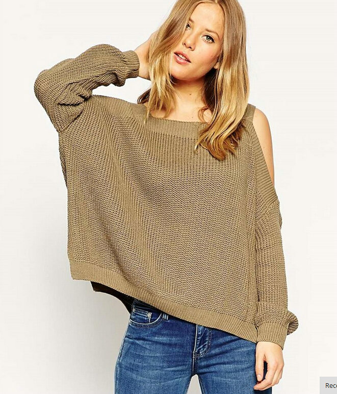 Sweater Girl Winter Hot Explosion Camisole Solid Loose Batwing Sleeve - Brown