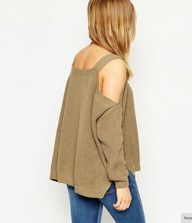 Sweater Girl Winter Hot Explosion Camisole Solid Loose Batwing Sleeve - Brown