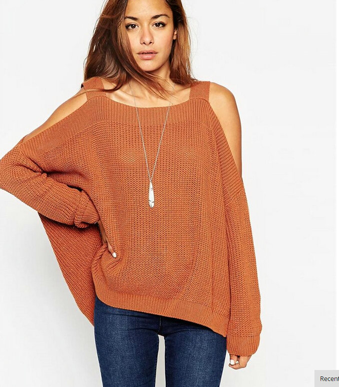 Sweater Girl Winter Hot Explosion Camisole Solid Loose Batwing Sleeve - Coffee