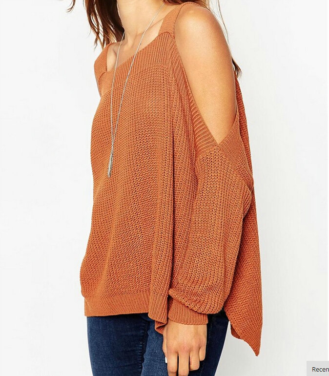 Sweater Girl Winter Hot Explosion Camisole Solid Loose Batwing Sleeve - Coffee