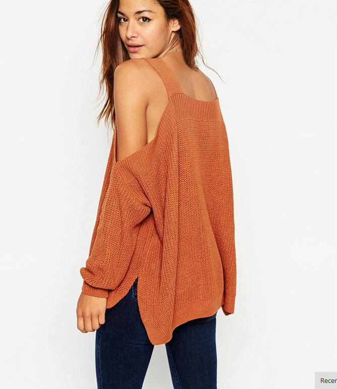 Sweater Girl Winter Hot Explosion Camisole Solid Loose Batwing Sleeve - Coffee