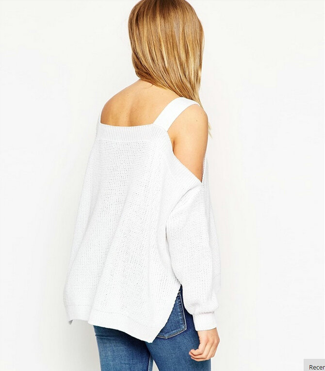 Sweater Girl Winter Hot Explosion Camisole Solid Loose Batwing Sleeve - White