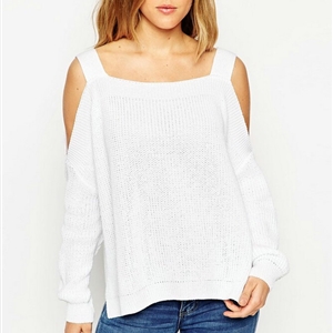 Sweater Girl Winter Hot Explosion Camisole Solid Loose Batwing Sleeve - White