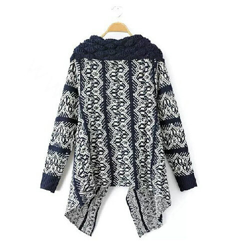 Sweater Hot Explosion Girls Fashion Turn-down Collar Cardigans Knitted - Black