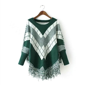 Sweater Special Winter Cotton Thick Patchwork Women Tassel Explosion - Green