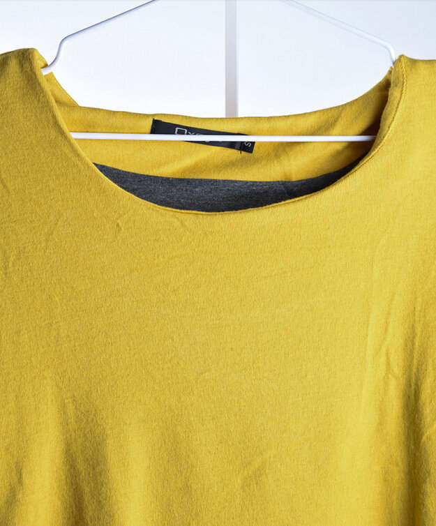Sweater Women Fashion Casual Cotton Fake Two Knitted - Yellow