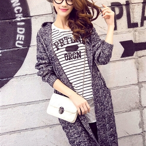 Winter Fashion Female Sweater Cardigan Jacket Thick Warm - Blue