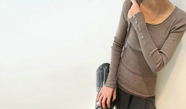 Winter Sweater Solid Tight Shirt Womens Stretch Thick - Coffee