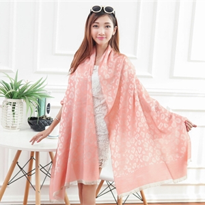 Cheap Leopard Print Scarf Shawls Women Winter Warm Cotton Panties 200*70CM - Pink