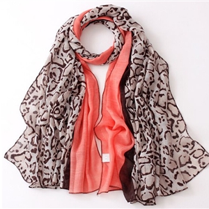 Leopard Print Scarf Scarves For Women Winter Warm Cotton Panties 180*90CM - Red