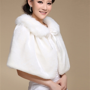 Pretty Bridal Bowknot Rabbit Wool Scarf Shawls Women Winter Warm Solid Panties 100*60CM - White