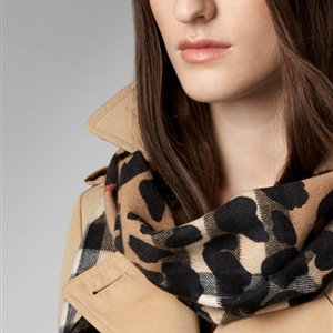 Pretty Leopard Print Scarf Shawls Women Winter Warm Cashmere Panties 180*70CM - Brown