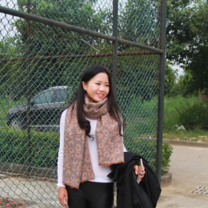 Pretty Leopard Print Scarves Wrap Women Winter Warm Cashmere Panties 195*70CM - Grey