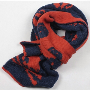 Classic Skull Scarf Shawls Women Winter Warm Wool Panties 170*30CM - Orange