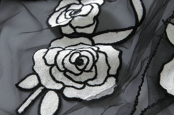 Embroidered Floral Scarves Wrap Women Winter Warm Polyester 195*65CM - Pink