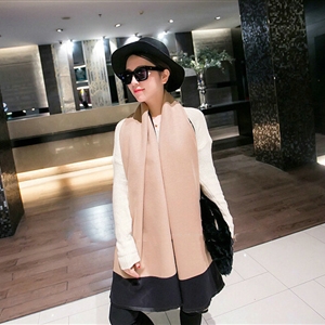 Free Fringe Scarves Wrap Women Winter Warm Cashmere Panties 195*65CM - Beige