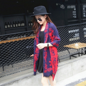 Funky Skull Scarves Wrap Women Winter Warm Cashmere Panties 200*60CM - Navy