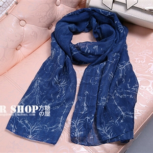 Good Skull Women Scarf Shawls Winter Warm Polyester Scarves 180*90CM - Blue