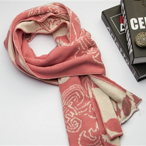 Nice Skull Scarf Shawls Women Winter Warm Wool Panties 195*40CM - Pink