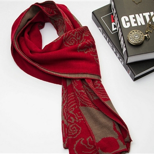 Nice Skull Scarf Shawls Women Winter Warm Wool Panties 195*40CM - Red