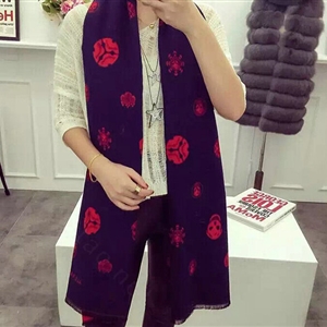 Popular Skull Scarves Wrap Women Winter Warm Cashmere Panties 190*70CM - Blue