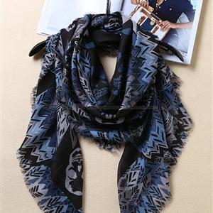 Pretty Cute Skull Scarves Wrap Women Winter Warm Cashmere 140*140CM - Blue