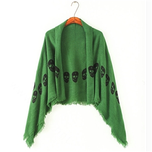 Pretty Skull Scarves Wrap Women Winter Warm Cashmere 140*140CM - Green