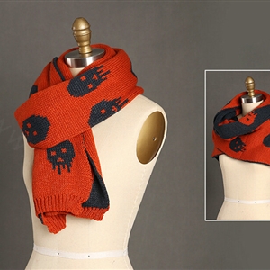 Pretty Skull Scarves Wrap Women Winter Warm Cashmere Panties 180*30CM - Orange