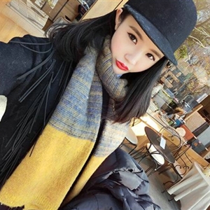 Unique Fringe Scarves Wrap Women Winter Warm Cashmere Panties 195*35CM - Yellow